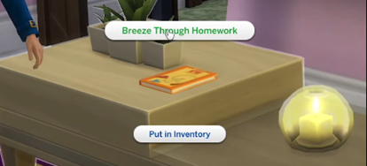 how to get child sim to do homework