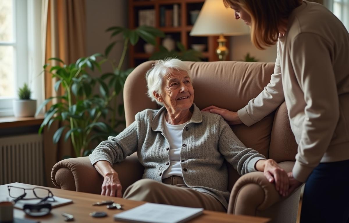 Elderly person exuding warmth and compassion