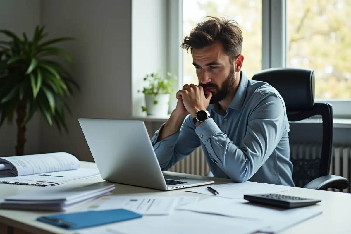 small business owner reviewing payroll management strategy