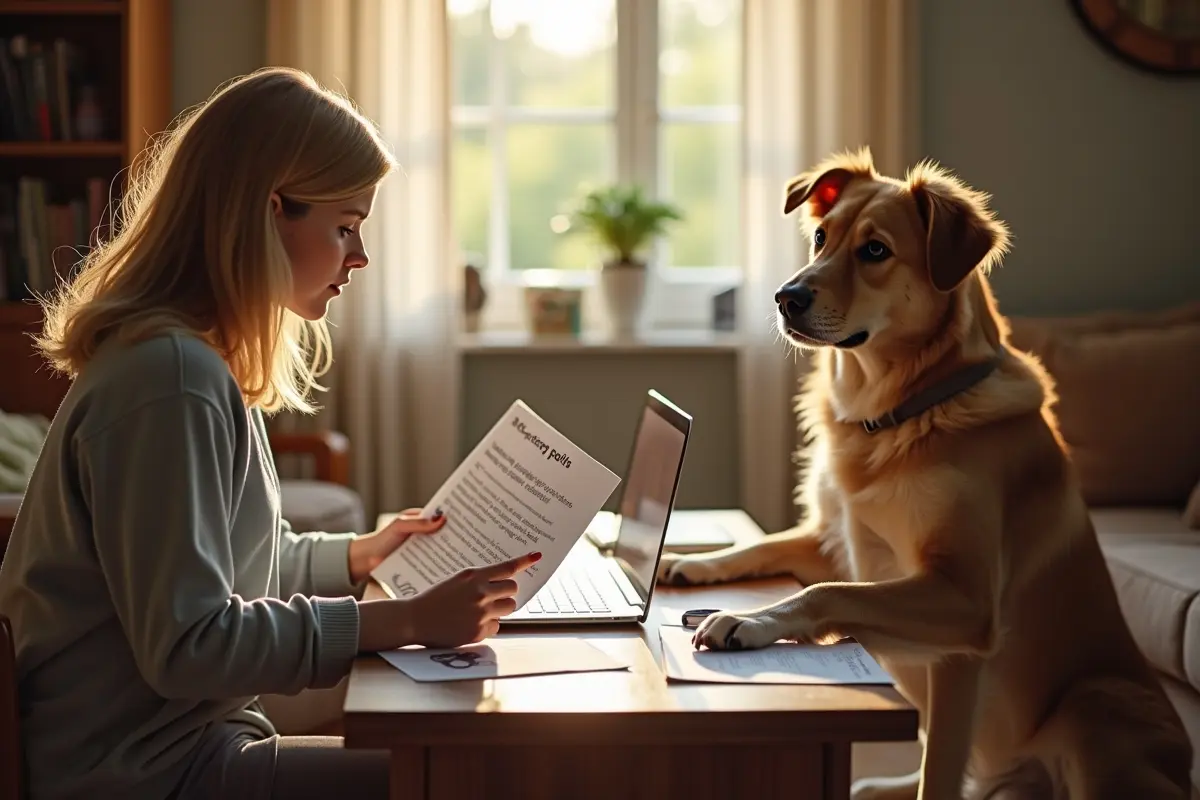 pet owner researching important factors before buying a dog