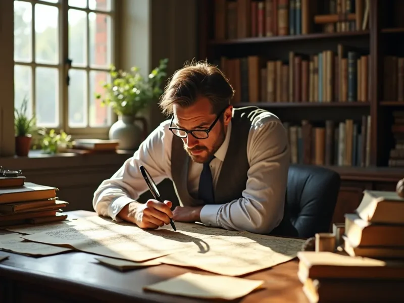 researcher studying local history to uncover ancestry and family origins