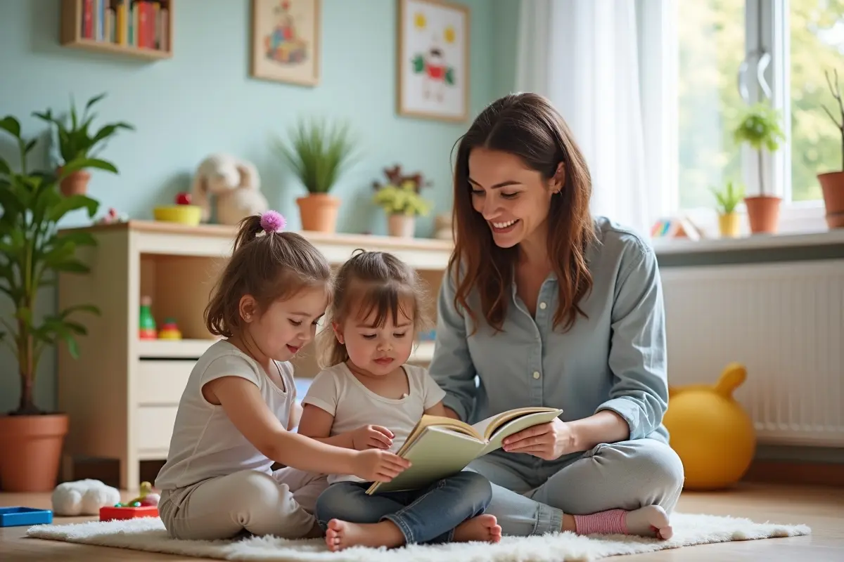 professional nanny providing reliable childcare and developmental support for children