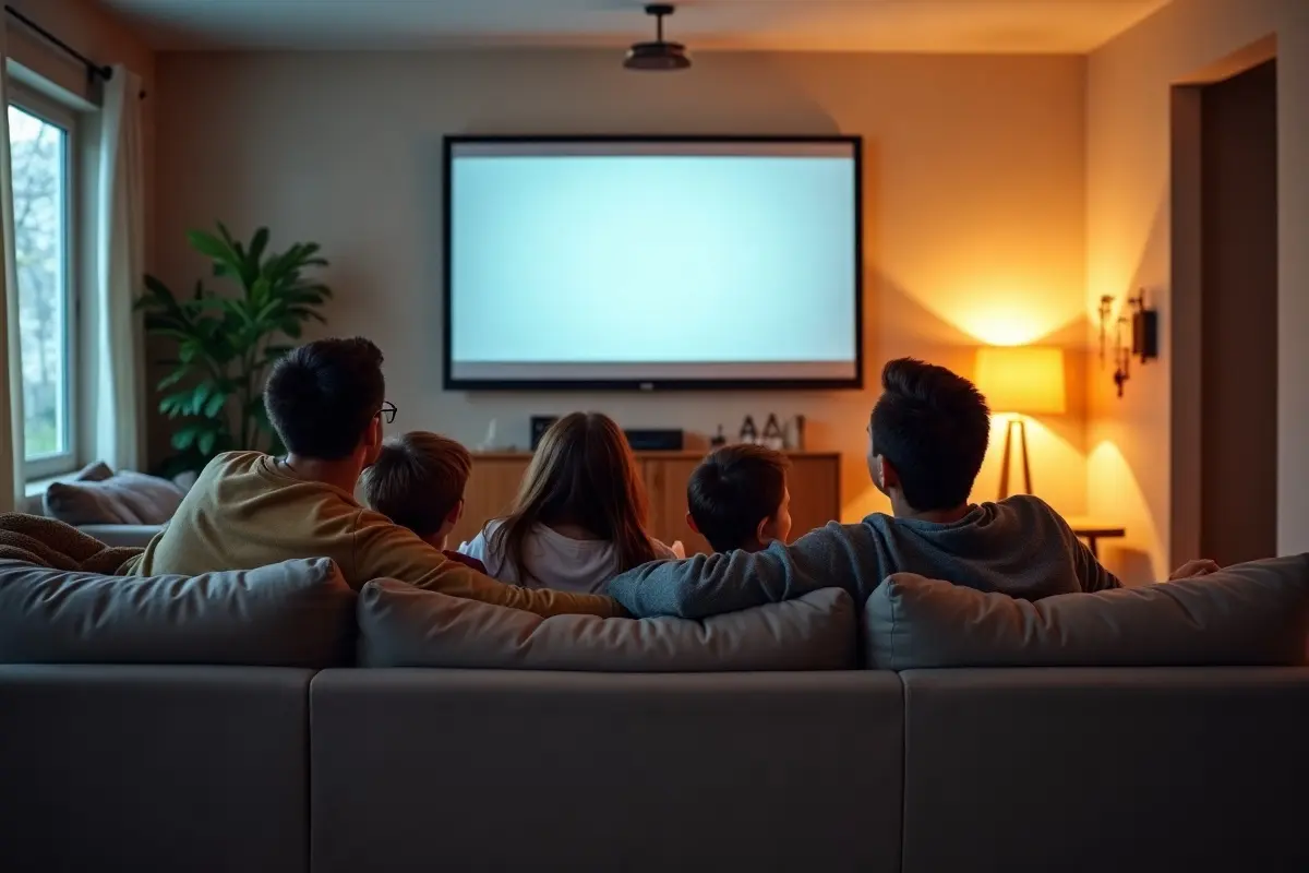 family creating enjoyable home theater setup for shared entertainment