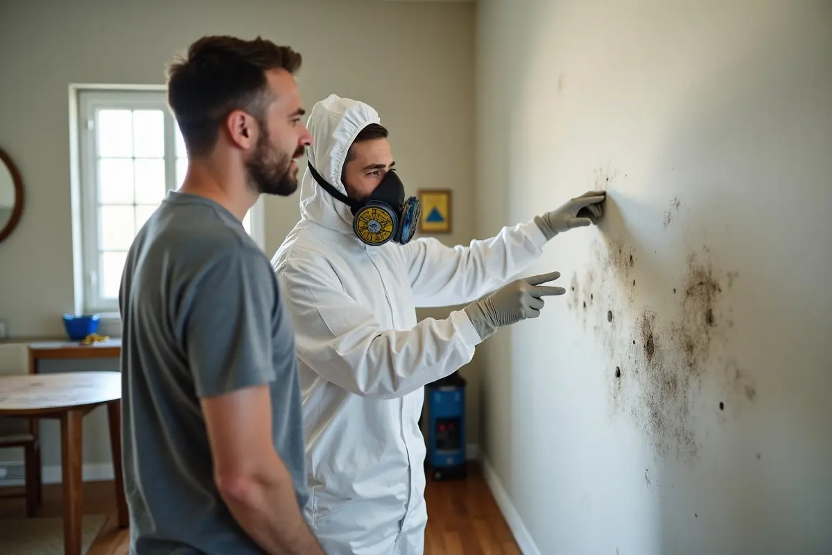 homeowner hiring mold remediation professional to ensure safe removal