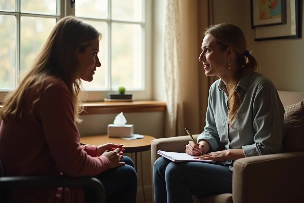 therapist supporting patient with co occurring disorders during addiction recovery