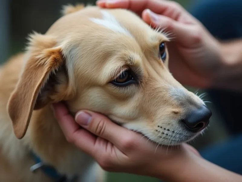 senior dog receiving gentle grooming suited to changing age related needs
