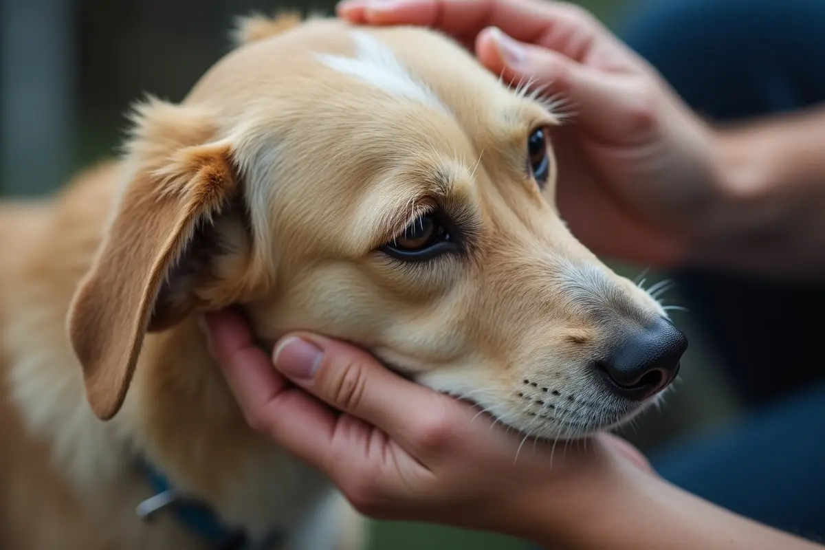 senior dog receiving gentle grooming suited to changing age related needs